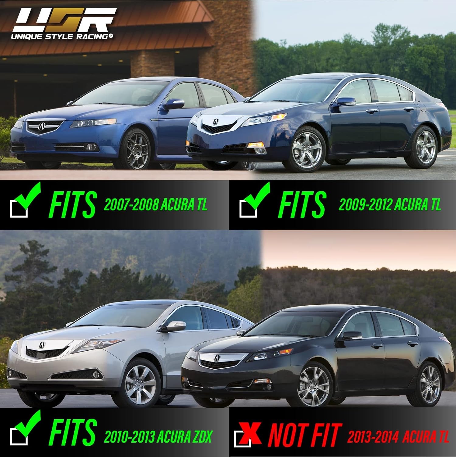 Black Smoke Lens Performance Mirror Turn Signal Light with Sequential Amber LED Output (Left + Right) Compatible with 2007-2008 Acura TL Base Models and Type-S