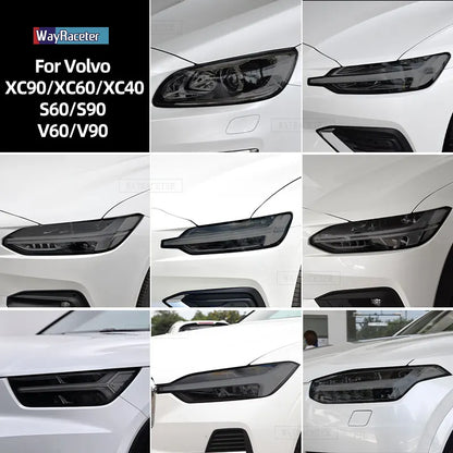 2 Pcs Smoked Black TPU Sticker Transparent Car Headlight Protective Film for Volvo XC40 XC60 XC90 S60 S90 V60 V90 2020 2021 2022